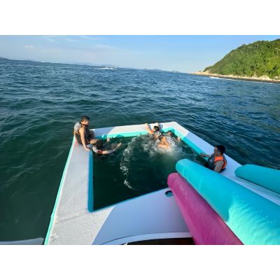 Custom gigantic inflatable pool With Net on Sea