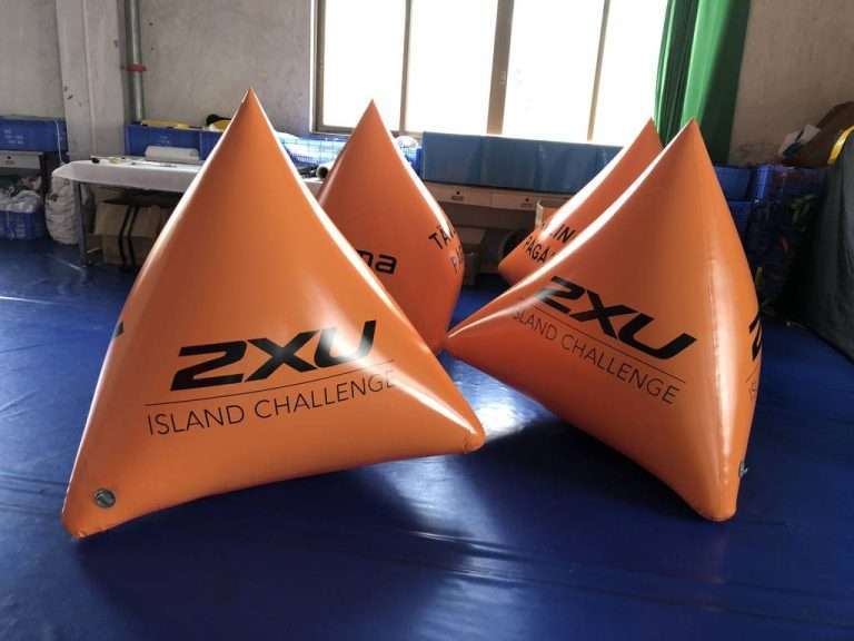 Inflatable Triangular Buoy Full View